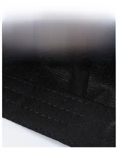 Close-up of the widened sweatband design and breathable fabric on a black sports cap