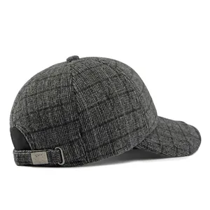 Cappello Da Baseball Da Uomo In Lana A Quadri Con Protezione Per Le Orecchie Caldo Retro Tweed Regolabile Cappello Outdoor