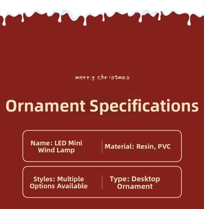 Detailed specifications chart for LED Christmas lanterns with resin and PVC material info