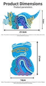 Detaillierte Größenparameter für Silikon-Schleckmatten in Dinosaurier- und Bärenform