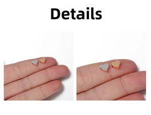 Macro shot of small gold and silver heart-shaped spacer beads for DIY jewelry making