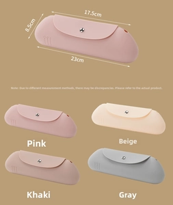 Silicone makeup brush holder travel portable cosmetic storage pouch organizer bag for women.