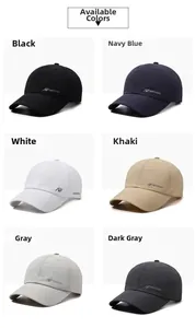 Detailed view of lightweight breathable baseball caps in six diverse color options