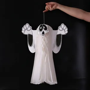 3D white honeycomb paper ghost hanging decoration for Halloween party and haunted house