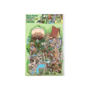 Forest Cabin 3D deco scene sticker set for DIY scrapbooking and creative home modeling