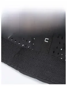 Detail of breathable mesh fabric and widened sweatband on the black quick-dry sun cap