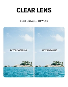 Comparison showing clear lens high definition visibility and comfortable eyewear fit
