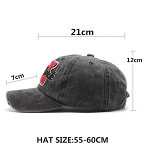 Distressed cotton baseball cap with New York embroidery in vintage washed dark grey