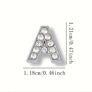Charm unghie lettera A con strass argento e dimensioni per decorazioni fai-da-te