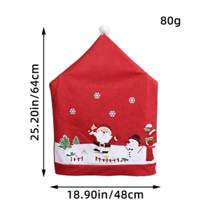 Housse de chaise Père Noël rouge 64x48cm pour décoration festive de cuisine et maison