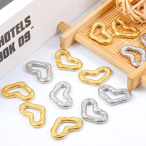 Textured hollow heart pendants in gold and silver finish for DIY jewelry designs