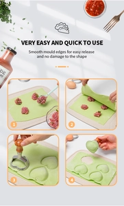 Step-by-step guide to making heart-shaped dumplings using a metal press with wood handle