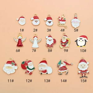 Sortierte Weihnachtsanhänger aus Legierung in Form von Weihnachtsmann und Engel