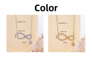 Detailed comparison of infinity and heart pendant necklaces in gold and silver finish