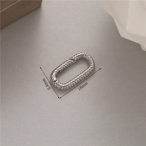Silver 18mm x 9.4mm twist rope oval connector for DIY jewelry making and necklaces