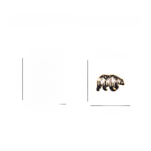 Detail of outdoor adventure enamel pins showing size dimensions for bear and campfire designs