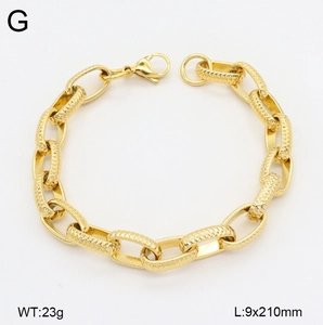 Detail of gold double-layer chain bracelet with weight 23g and size 9x210mm specs