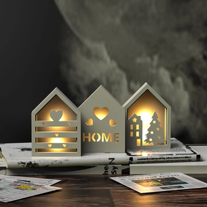 Moule silicone boîte rangement maison lumineuse LED avec silhouette HOME décorative