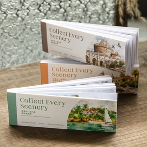 Collect Every Scenery DIY washi sticker books with watercolor travel landscapes scenery