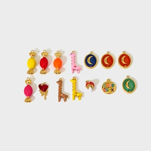 Bunte Emaille-Anhänger aus Edelstahl mit Tierformen für DIY-Schmuck und Halsketten