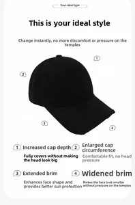 Detailed view of distressed baseball cap brim with embroidered holes and wide visor