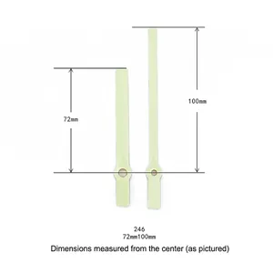 Luminous quartz clock hands set 72mm and 100mm in light green color for clock repair