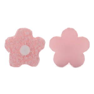 Detailed view of 8cm pink teddy velvet flower accessories for floral packaging and crafts