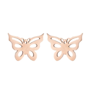 Elegante roségoldene hohle Schmetterlings-Ohrstecker aus minimalistischem Edelstahl