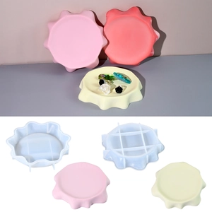 Wavy Edge Tray Silikonform Weicher Rand DIY Harzguss Handwerk Schmuck Aufbewahrungsschale Untersetzer Herstellung Hausdekor
