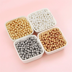 Polished 14k/18k gold-filled round spacer beads for DIY jewelry making in four metallic colors