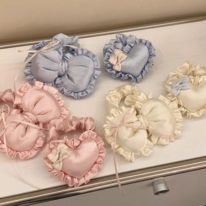 Handgefertigte 3D Herz Schleife Stoff Haargummi Volant Haarbänder Für Damen Mädchen Täglich Mode Süß Kopfschmuck