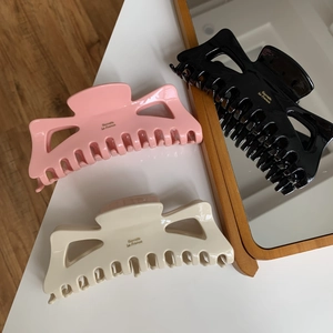 Grande Pince à Cheveux en Acétate avec Nœud Style Français Vintage Imprimé Lettres Épingle à Cheveux Accessoires Cheveux Femmes