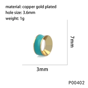 Detail of colorful enamel spacer bead with 3.6mm hole for DIY jewelry making