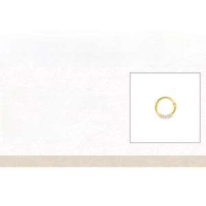Detailed specs of 8mm S925 silver hoop earring with 18K gold plating and 3 zircon stones