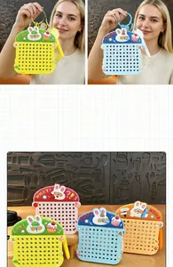 Mini rabbit magnetic drawing board keychain for creative relief and bag decoration