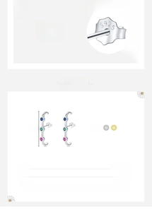 Macro detail of S925 sterling silver three-diamond stud earrings with 23mm height info