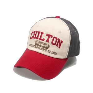 Three-color patchwork baseball cap with red Chilton embroidery and New York patch