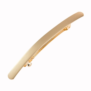 Minimalist Slender Alloy Metal Barrette Hair Clip Long Strip Brushed Finish Spring Ponytail Holder For Women