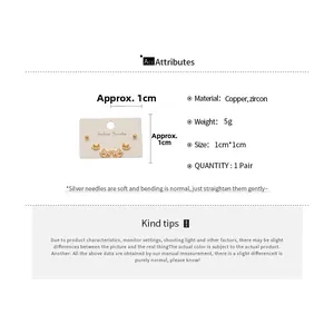Spécifications de taille pour boucles d'oreilles cheval en or avec zircon et argent