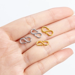 18K gold plated stainless steel S-hook connectors for DIY necklaces and bracelets
