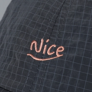 Plaid baseball cap with Nice letter embroidery and durable ripstop texture fabric