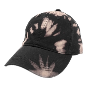 Casquette de baseball tie-dye tendance en coton noir et beige style urbain chic