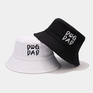 Cappello da Pescatore in Cotone Ricamato Dog Dad per Uomo Donna Traspirante Protezione Solare Pieghevole Berretto con Orma