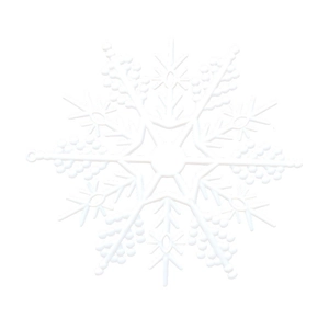White plastic snowflake ornaments for Christmas tree decoration in multiple sizes
