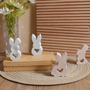 Easter bunny silicone mold with heart cutout for DIY scented candle and plaster decor