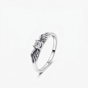 Angel Wings Ring 925 Sterling Silver Brilliant Round Zircon Vintage Fashion Jewelry For Women