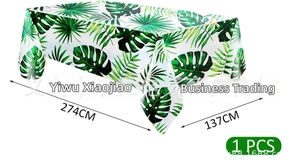 Tropical monstera leaf tablecloth 274x137cm for Hawaiian summer theme party decor