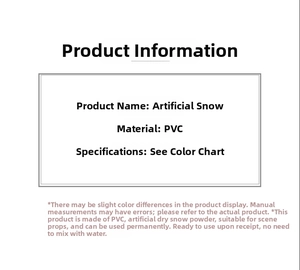 Détails des spécifications de la poudre de neige artificielle en PVC pour Noël