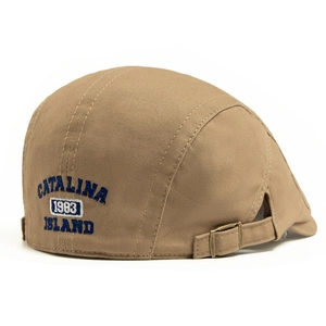 Khaki retro ivy cap with Catalina 1983 embroidery and adjustable metal buckle