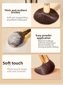 Detail of high-density powder brush showing soft bristles and strong powder pickup power